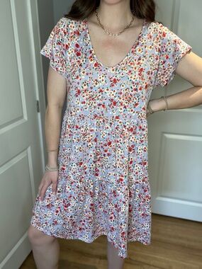 Haptics Purple Floral Print Dress